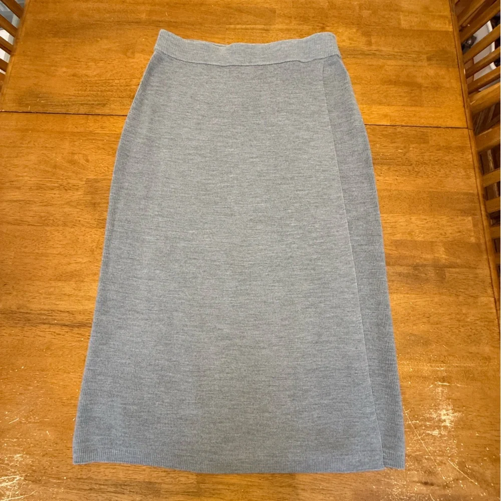 J. Crew Reimagined Heather Gray Merino Blend Pencil Skirt Large